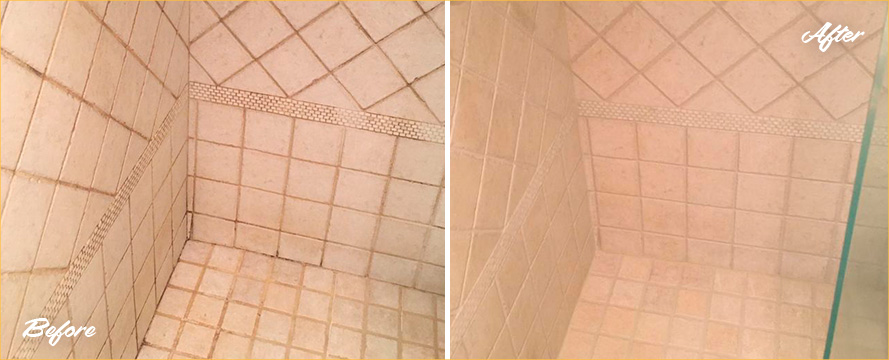 Shower Restored by Our Professional Tile and Grout Cleaners in San Luis Obispo, CA