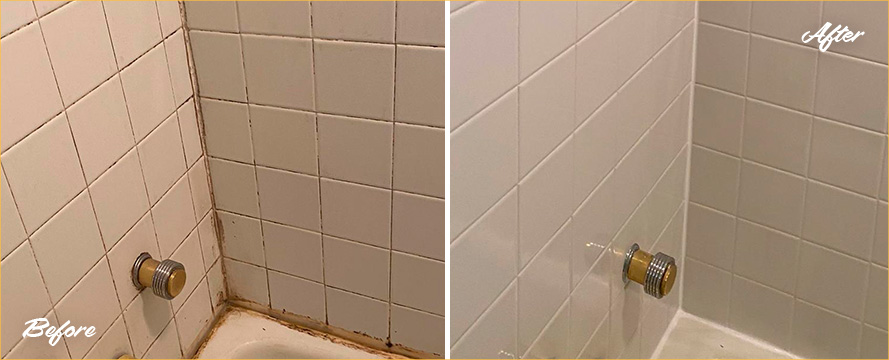 Shower Before and After Our Outstanding Caulking Services in Maricopa, CA