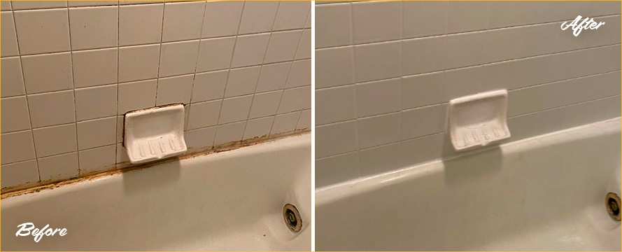 Shower Before and After Our Superb Caulking Services in Maricopa, CA