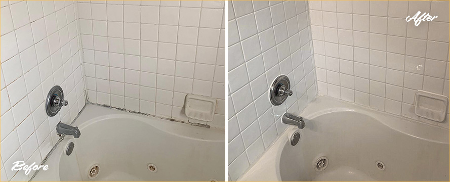 Shower Before and After Our Superb Caulking Services in Maricopa, CA