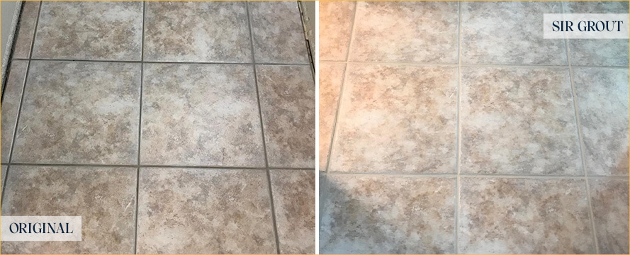 Floor Before and After an Exceptional Grout Cleaning in Arroyo Grande, CA