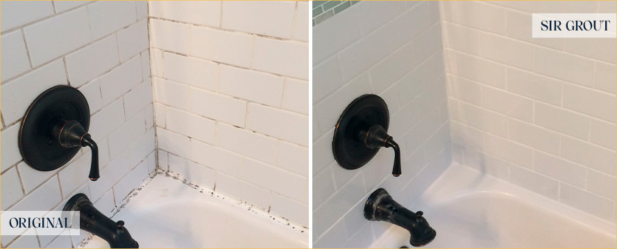 Shower Before and After a Flawless Grout Cleaning in Santa Barbara, CA